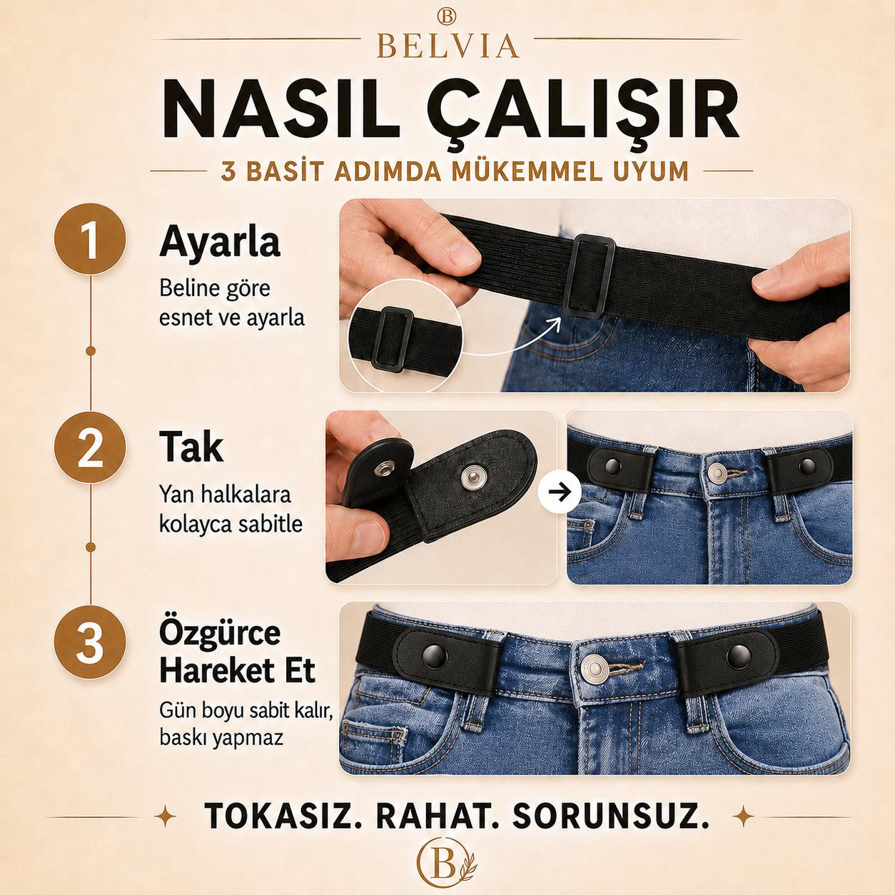 Belvia™ Premium Tokasız Kemer